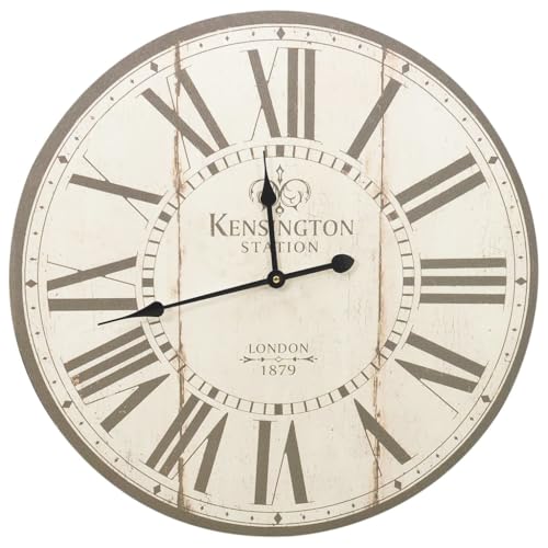 vidaXL Horloge murale vintage London Analogique Décorative Salon Chambre Bureau Maison Cuisine Salle à Manger Durable 60 cm