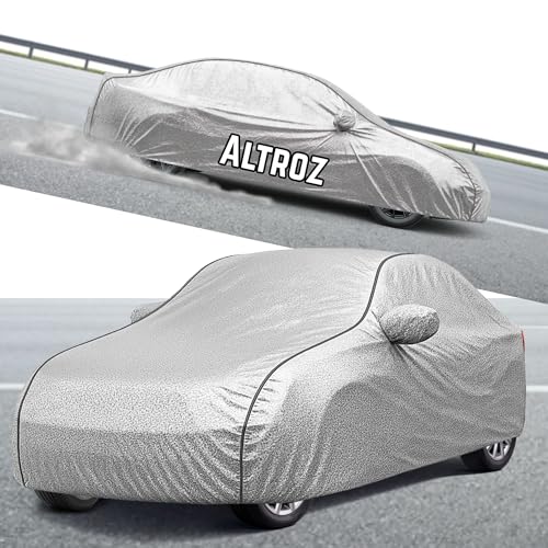 Image of Kayme Compatible with Silver Altroz Car Cover Waterproof Car Body Cover for All Weather Proof & Full Bottom Elastic, Triple Stitching with 100% Nail Proof Cover