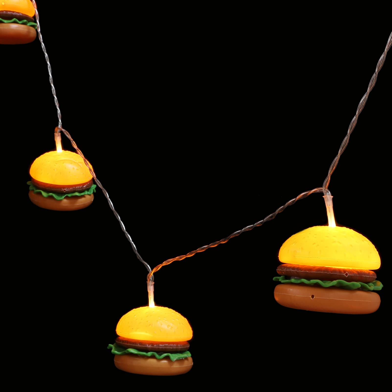OSALADI 1ensemble Guirlande Led Forme De Hamburger Lampes Pour Décoration De Fête Chambre Garçon Fille Salon Et Restaurant Fonctionne Avec Piles Non Incluses Ambiance Chaleureuse Et