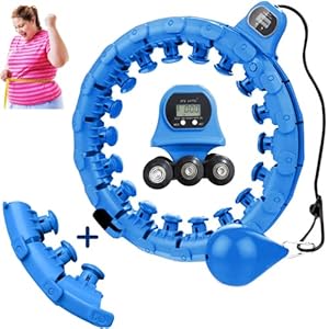 FORVEES Weight Loss Hula Hoop Plus Size 52″ – Weighted Hula Hoops for Women and Men with Counter – Workout hula Hoop with 27 Detachable Knots – Infinity Hoops – 2 in 1 Waist Massage Exercise Equipment