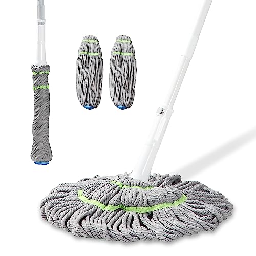 Boomjoy Self Wringing Twist Mop Compatible With Microfiber Spin Mop, 3 Mop Replacement Head Refill,For Wood Floor Hardwood Vinyl Tile Marble Laminate Household Office Kitchen #TOP28