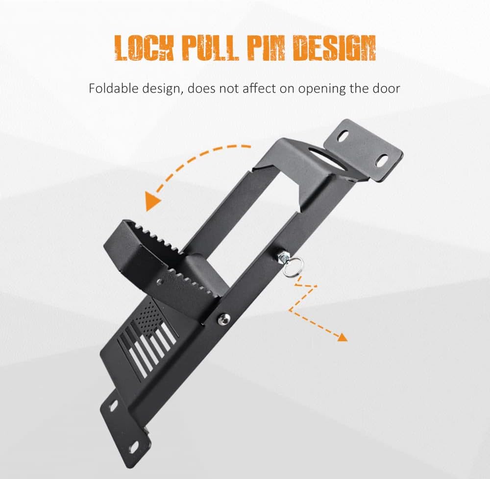 Samman JK Door Hinge Foot Step Door Hinge Step Folding Foot Peg Doorstep Compatible with Jeep Wrangler JK 2007-2018, Compatible with Jeep Wrangler JL 2018-2021 (Black-2 PCS)