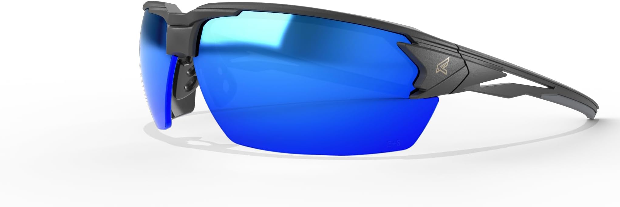 Eyewear Pumori, ANSI Z87/CSA Compliant, Anti-Slip, Shatter Resistant, Flexible Nylon Frames, Sunglasses (Matte Black, Aqau Precision Blue Mirror)