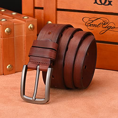 Holmanse Full Grain Leather Belt Men Multiple Holes Cover The Whole Belt Casual Jean Belt With High-End Gift Box Packaging #TOP4