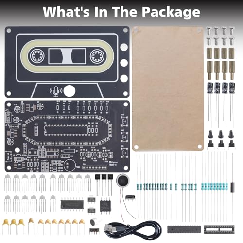 Image of DIY Sound Recorder Soldering Kit, ICSTATION 10 Minutes Voice Recorder Soldering Project With 3 Independent Audio Tracks & LED Lights STEM Electronics Learning Kit Present for Family Friends Students