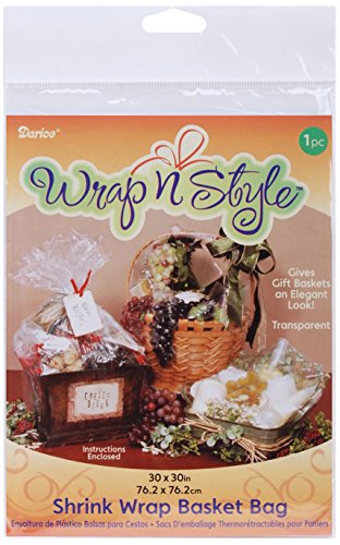 Darice Shrink Wrap Basket Bag. 30 x 30 inches, 3 colors