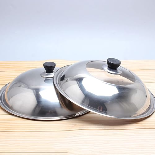 Miniatura 7 de Happyyami Tapa de olla de acero inoxidable, tapa universal para sartenes de vidrio, tapa de 14.2 in, tapa de sartén de vidrio templado, tapa de