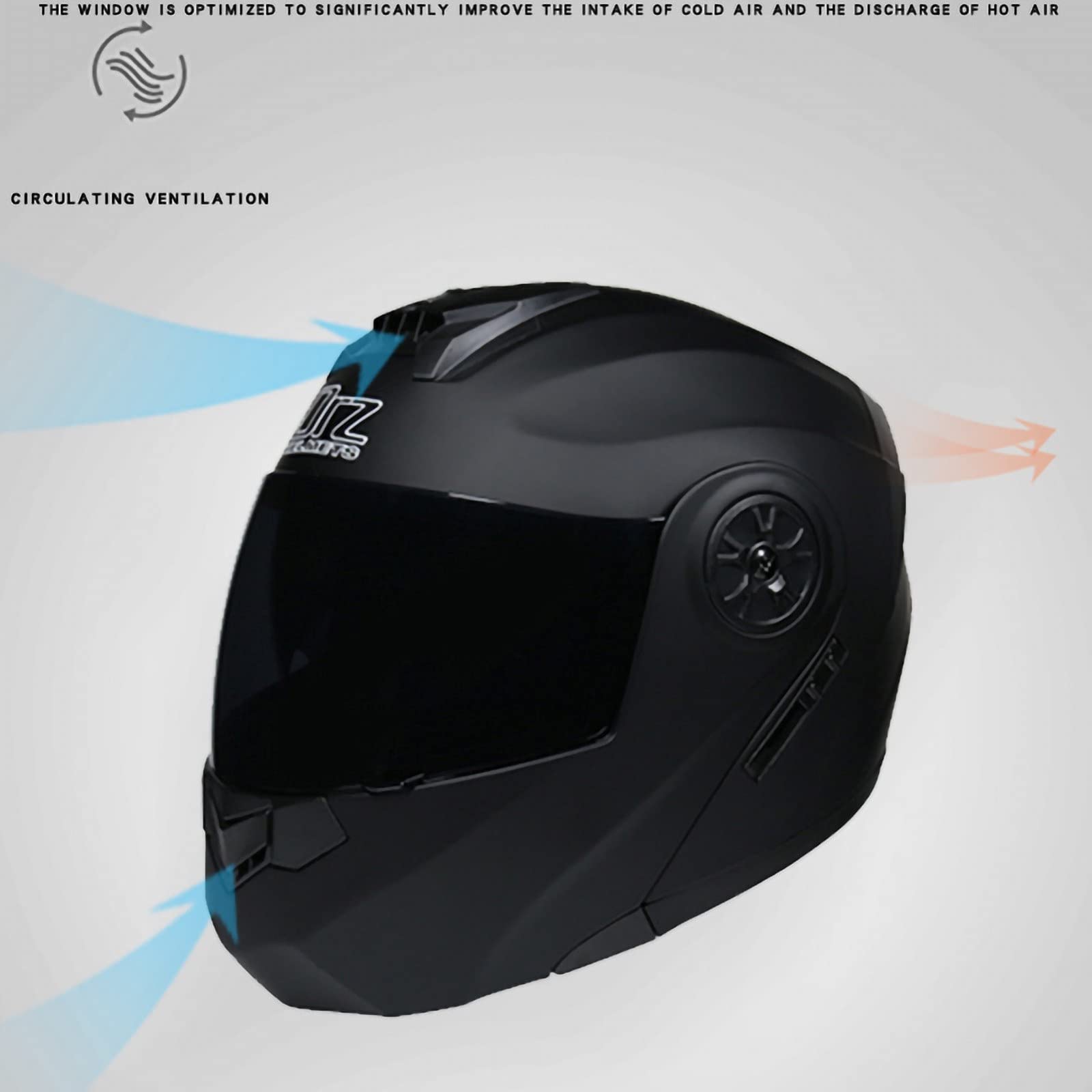 Casco Integral De Motocicleta Cascos Abatibles Cascos Todo Terreno Cascos De Motocross Con Visera ECE De Doble Visera Para Mujeres Hombres Adultos G,XL