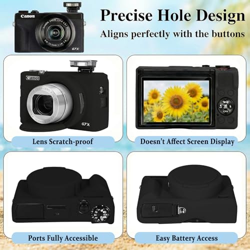 Funda para Canon Powershot G7 X Mark III con Protector y Correa miniatura 3