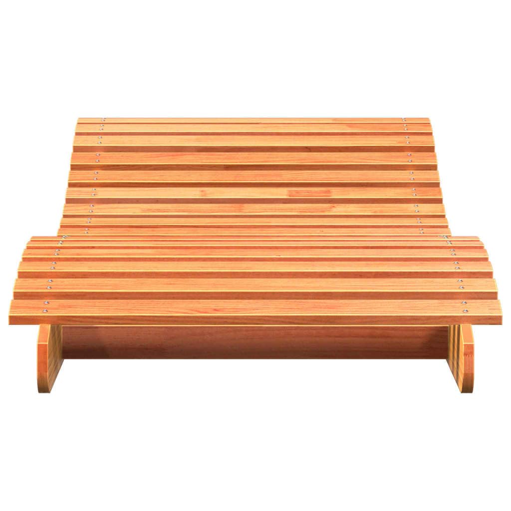 Lettino prendisole marrone cerato in legno di pino massiccio, 205 x 80 x 31,5 cm, sdraio da giardino pieghevole con ruote, per terrazza, balcone, piscina, spiaggia, campeggio, benessere, relax