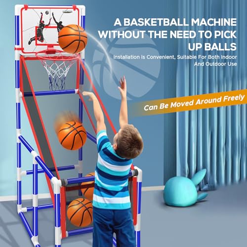 Canasta de baloncesto infantil que ahorra espacio y es robusta 4