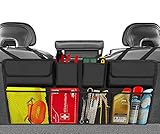 Ihr Kofferraum sieht unordentlich aus, da Sie nicht wissen, wo Sie all die Gegenstände verstauen sollen? Während der Fahrt fliegen Flaschen im Kofferraum umher? Wir haben die Lösung..Dank der 5 Netztaschen und weiteren 3 kleinen Taschen, kann einiges in diesem Kofferraum Organizer verstaut werden. Dadurch wirkt der Kofferraum aufgeräumt und es fliegt nichts mehr umher.