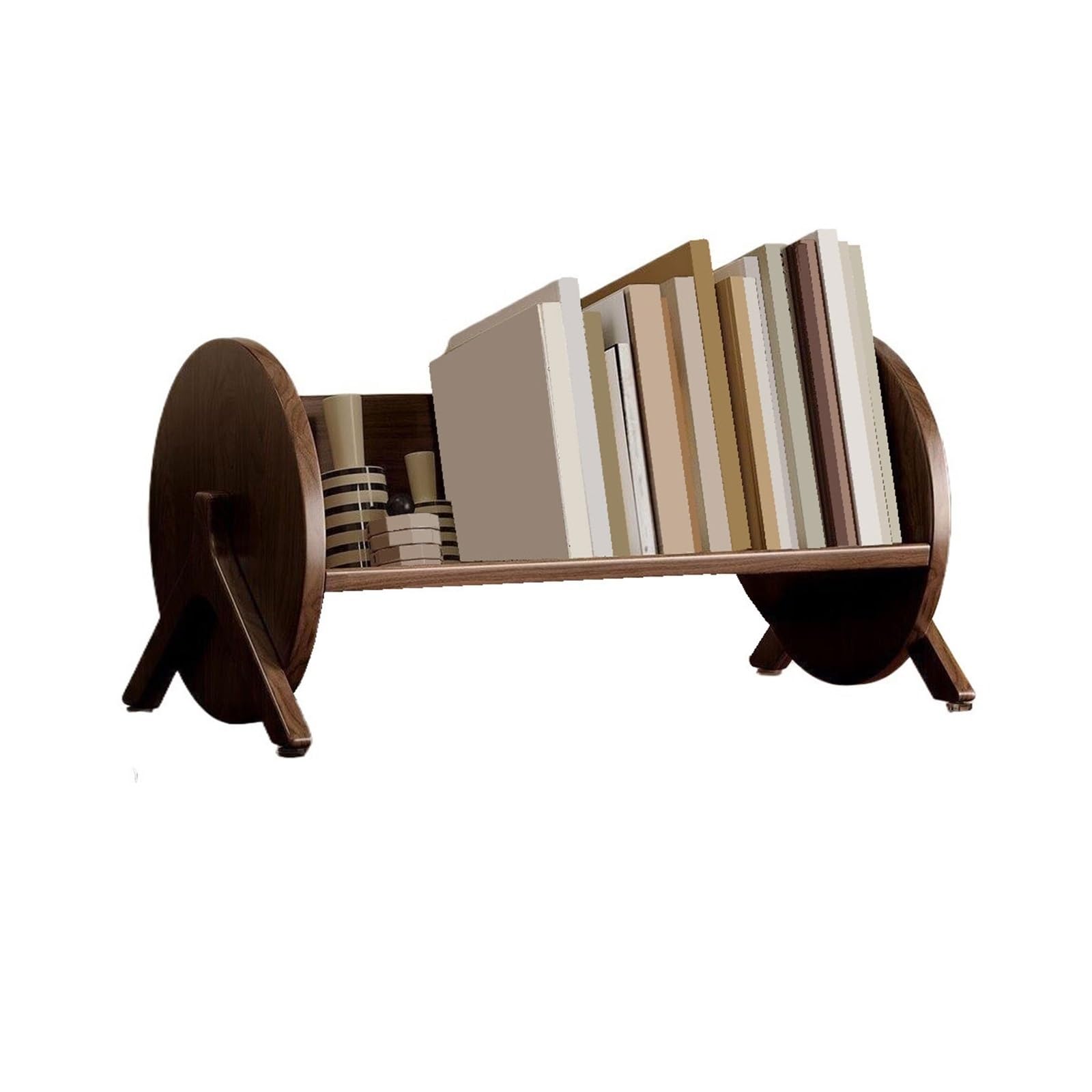 Lizhuzhuzs28 Bookcase Shelf Countertop Vintage Simple Small Bookshelf Wooden Storage Rack with Adjustable Foot Mat Bookshelf Display
