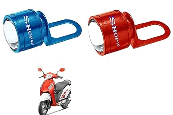 SHOP4U 6 LED Red Blue Flasher Warning Police Strobe LED Light Compatible with HONDA ACTIVA I