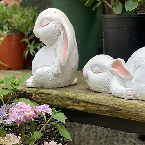 Statue lapin résine jardin Sleepy Bunny抗 intempéries extérieur - 6