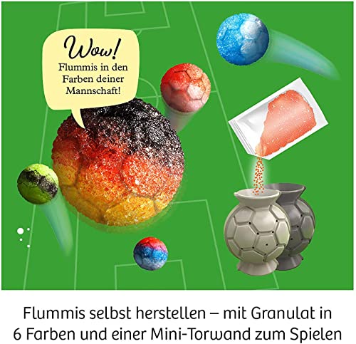 KOSMOS 657741 Fußball-Flummis, Flummis in Fußball-Form selbst herstellen, 6 Farben zum Kombinieren, Experimentierset für Kinder ab 8-12 Jahre, Mitbringsel, Aktivität für Kindergeburtstag, DIY