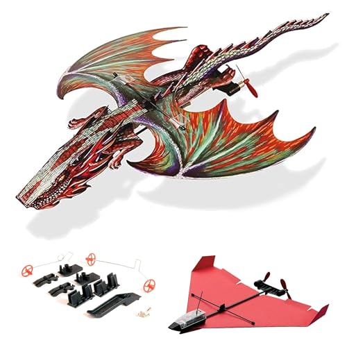 POWERUP 4.0 Dragon Edition - The Next-Generation Smartphone Controlled Paper Airplane Kit, RC Controlled. Easy to Fly with Autopilot & Gyro Stabilizer. for Hobbyists, Pilots, Tinkerers.