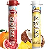 Zip_fizzs Vitamin Energy Hydration Drink Mix, Blood Orange & Pina C Flavors, 30 Count (Split Box), 100% Daily Vitamin C & B12, Caffeine from Natural Sources, Zero Sugar, Low Calorie