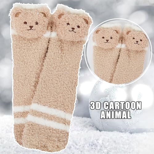 Image of Benefeet Sox Cute Fuzzy Socks for Women Girls - Fluffy Cozy Warm Winter Funny Animal Slipper Plush Sleeping Socks