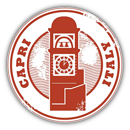 Capri City Italy Grunge Rubber Stamp Round Metal 0.75" Lapel Pin Hat Shirt Pin Tie Tack Pinback2