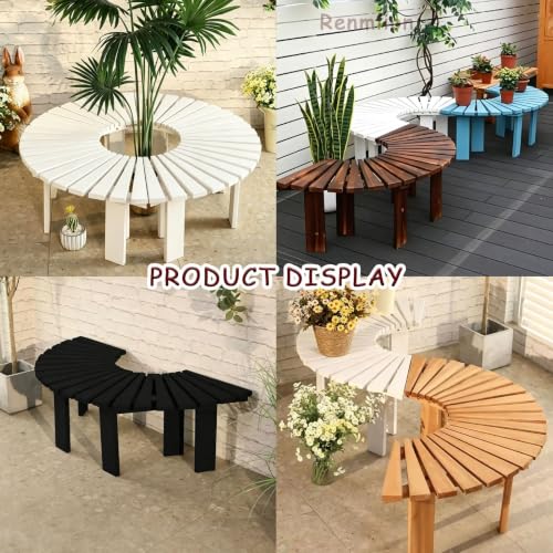 Silla para sentarse en el jardin con diseño semicircular de madera 7
