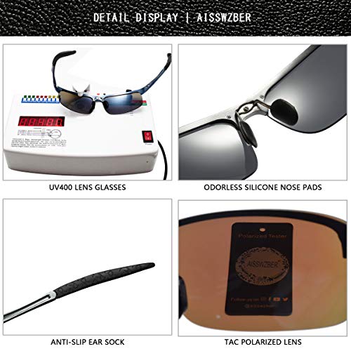 Image of Mens Sports Polarized Sunglasses Driving Metal Frame UV Protection Sunglasses For Men 8177