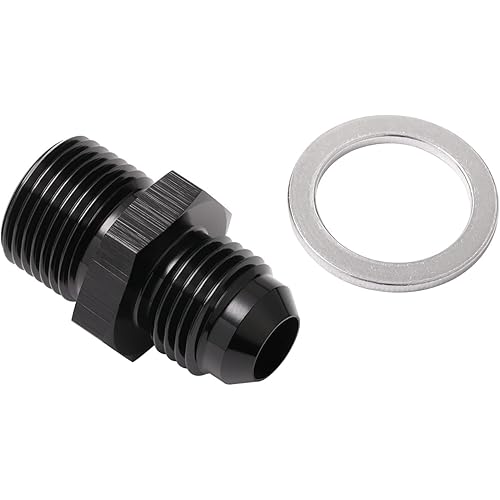Podavelle 6AN Male Flare to 5/8-20 Male Carb Carburetor Fuel Inlet Fitting Adapter Aluminum Black