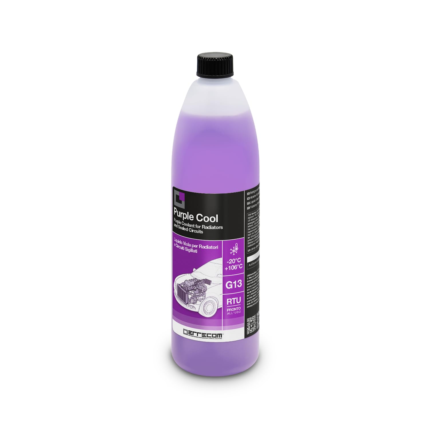 ERRECOM Purple Cool, Liquido Radiatore Viola -20°C/+106°C, antigelo G13 con Pacchetto additivi Glicerina, Pronto all’Uso, 1 Litro