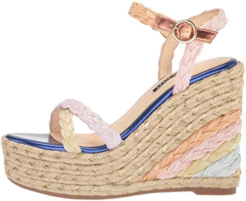 Nine West Women's Caress Wedge Sandal, Natural Multi 800, 6 | Image 7