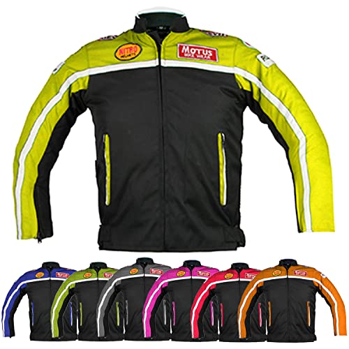 Kerozen Bambino - Chaqueta de protección transpirable para niños para motocross, para todas las cuatro estaciones, Verde Florescente, 16 años