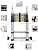 Telesladder Telescoping Ladder Aluminum Telescoping Ladder Multi-Purpose Telesladder Bottom Rung for Roof Office Home Household Daily Loft Lighweight Portable Marriage/2.5M+2.5M