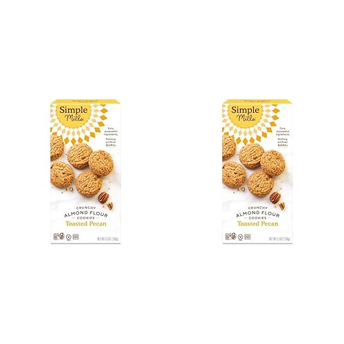 Simple Mills Galletas crujientes de harina de almendras, nuez tostada, sin gluten, veganas, saludables aperitivos, hechas con aceite de coco