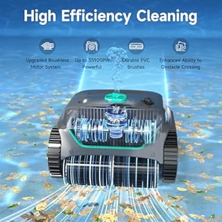 WYBOT C2 Cordless Robotic Pool Cleaner, Automatic Pool Vacumm with 180mins Runtime, Wall and Waterline Cleaning, Dual Filtration, for Inground Pools up to 2152 Sq.ft