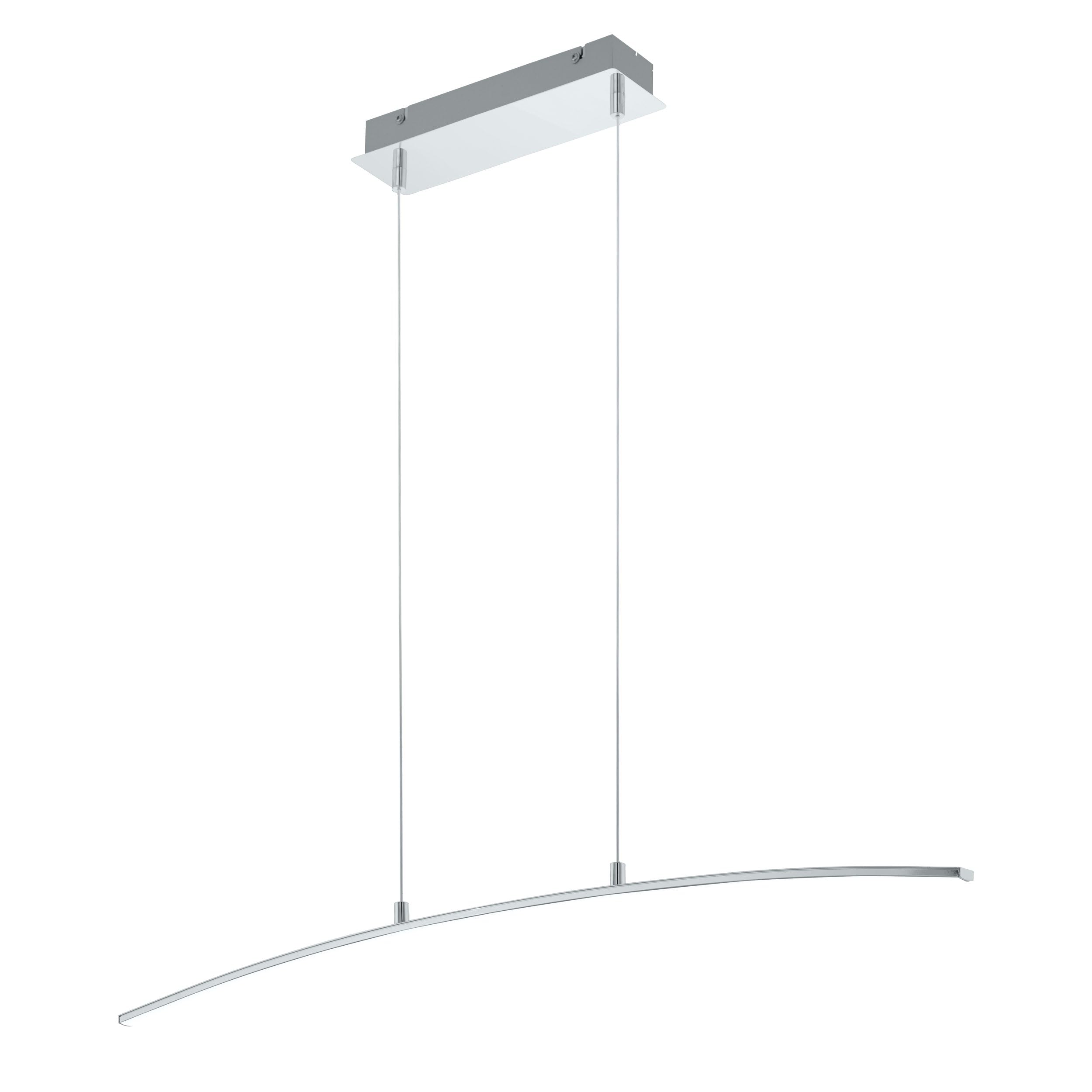 Eglo LED Pendant Lamp Lasana, Single-Flame Pendant Light, Hanging lamp Made of Aluminium, Steel, Plastic, Colour: Chrome, White