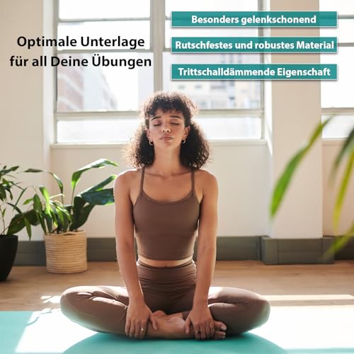 ALPIDEX Yogamatte Extra Dick 1,5 cm Gymnastikmatte 3 Größen E-Book rutschfest Phthalatfrei Fitness Matte Turnen Pilates Sport Physio HIIT Yoga Trainingsmatte Isomatte, Anthracite, 190 x 80 x 1.5 cm