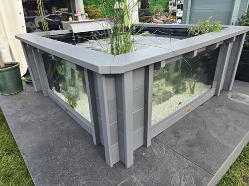 Clear View Garden Aquarium Lotus Square Raised Garden Pond with Windows