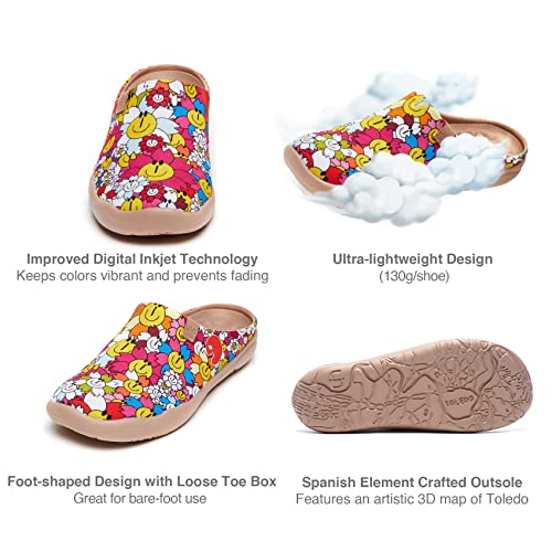 Image of UIN Slipper Woman Travel Art Painted Shoes Wide Toe Casual Home Slip On Mules Malaga