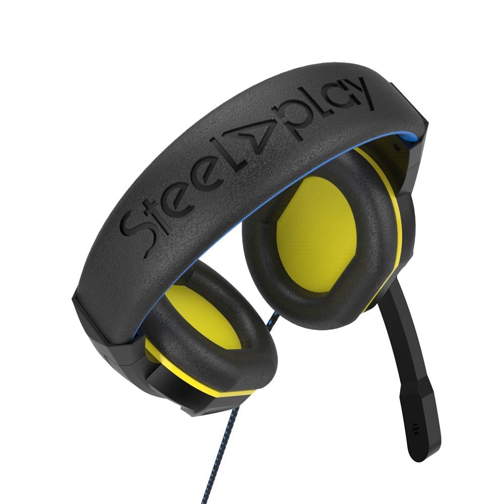 Steelplay HP-47 - Casque Gaming Filaire. Son Stéréo. Micro Rotatif. Commandes de Contrôle. Prise Jack 3.5mm - pour PS4. Switch. Xbox One. PC. Mac. Ordinateur. Edition limitée Hack, LED intégrée Jaune