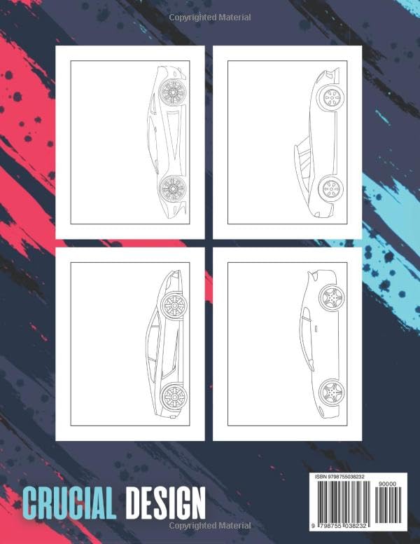 Supercar Coloring Book: 25 Exotic Sport Car Designs to Color for Kids & Adults (Unique Relaxation Gift For Hypercars Lovers) image 3