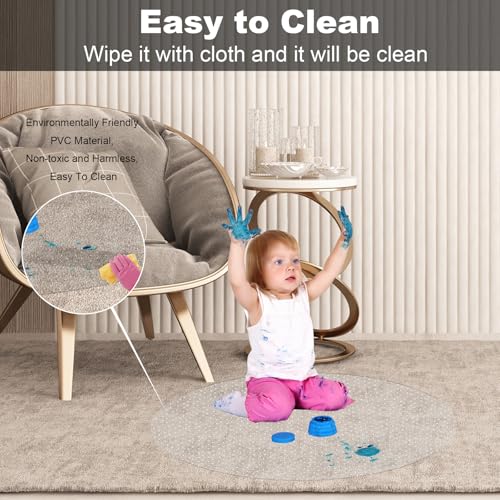 Nconezon TOUMMAT Office Chair Mat For Carpet, 39 Inch×39 Inch Round Thickened Rolling Gaming Desk Chair Mat thumb #4