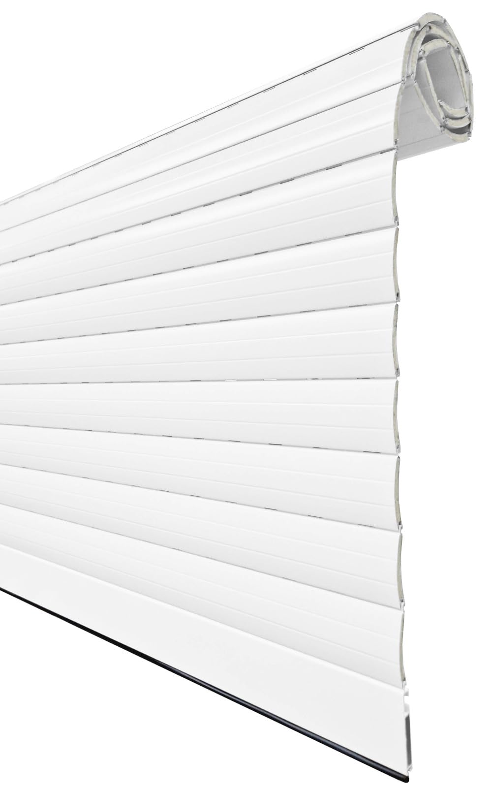 Rollo De Persiana Enrollable de Aluminio Térmico para Ventanas y Puertas. Lama Curva de Color Blanco. Medidas de Ancho 156 cm x 140 cm