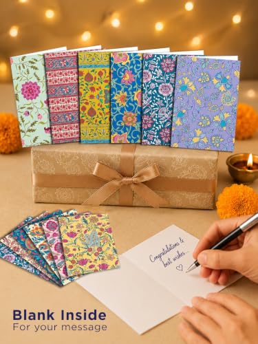 Image of DOODLE Floral Blank Notecards with Envelopes - Set of 12 Mini Greeting Cards with 12 Envelopes | Thank You Notes, Gift Enclosures & All Occasion Cards