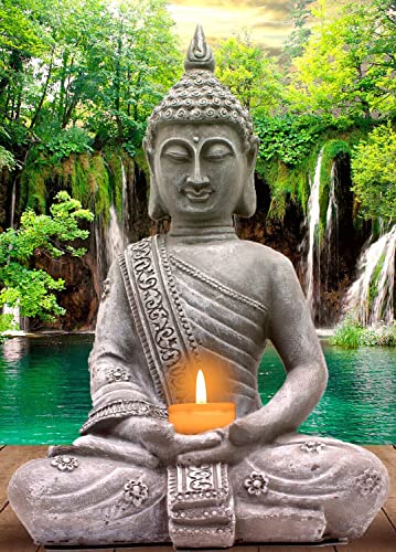 Broderie diamant Bouddha 5D : tableau strass haut de gamme 56x76 cm