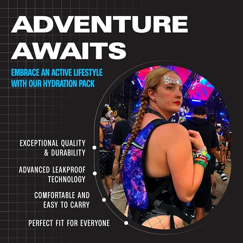 Image of SOJOURNER Hydration Pack Backpack - 2L Water Bladder Included for Festivals, Raves, Hiking, Biking, Climbing, Running and More (USA - American Flag)