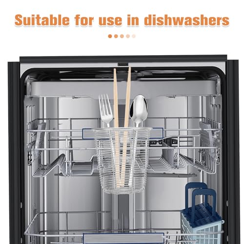 Ciieeo Stainless Steel Utensil Holder for Dishwasher, Hanging Cutlery Drainer Basket, Space-Saving Kitchen Organizer for Chopsticks, Spoons, and Spatulas, Easy to Clean and Install, Silver - Image 7