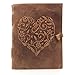 moonster Leather Journal for Women, Handmade Vintage Journal Leather Sketchbook for Daily Drawing & Writing, Leather Bound Journal Notebooks, Travel Journal for Women, Heart Leather Notebook Unlined