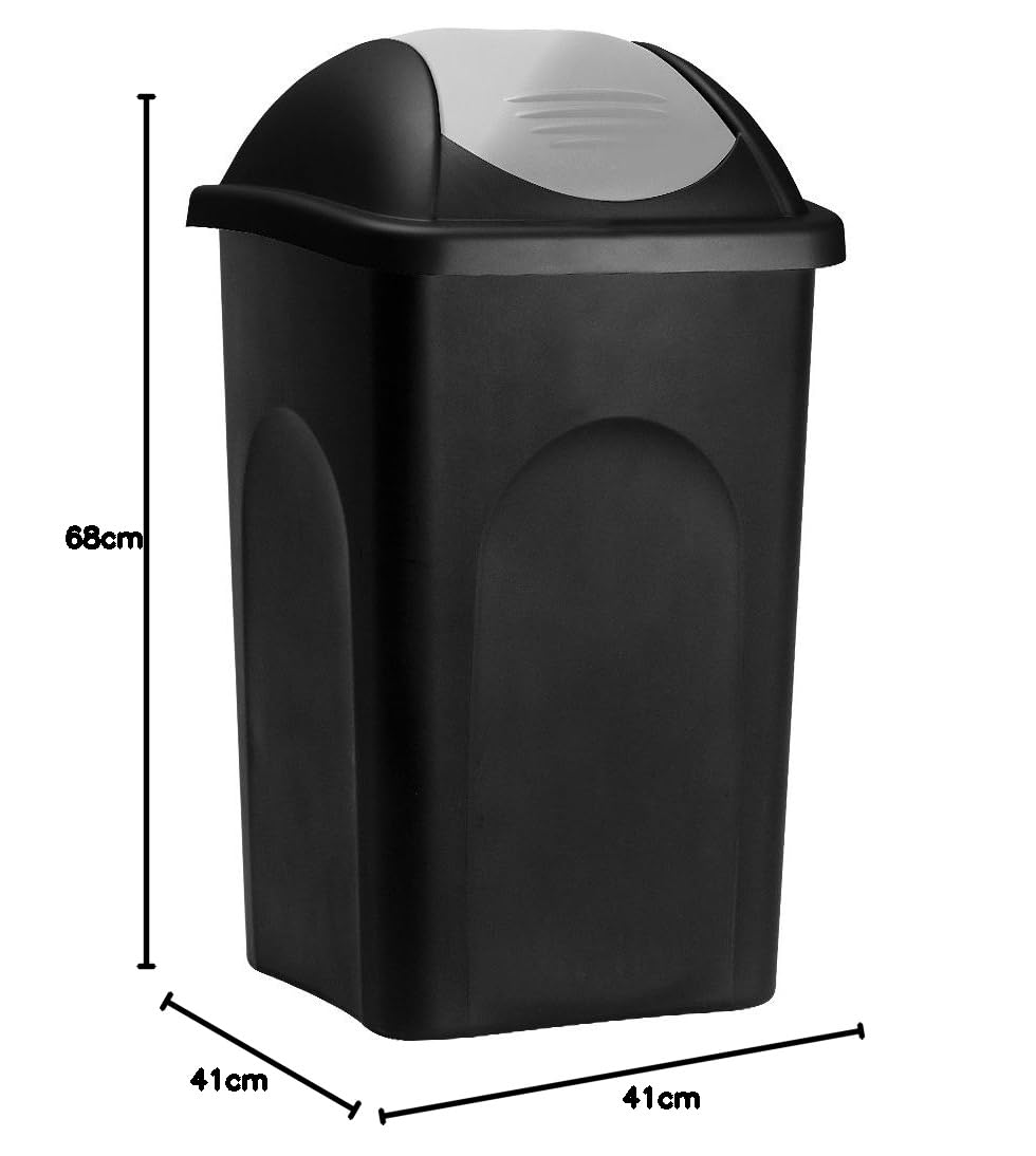 Bidone Immondizia Grace 25lt Con Coperchio Basculante - Colore Panna, 32.5x25.5x52cm | Per Casa E Ufficio - Foto 9