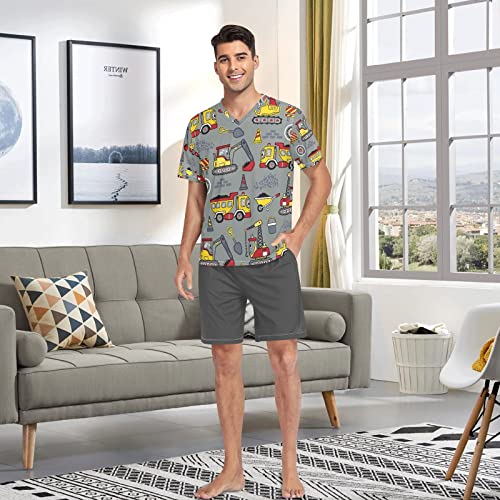 Foiosoh Camisa masculina de manga curta com gola em V, camisa de dormir atlética, para homens, Escav