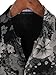 JOTOOK Mens Hawaiian Shirt Short Sleeve Button Down Tropical Shirts Casual Floral Summer Beach Shirt Medium Black Gray