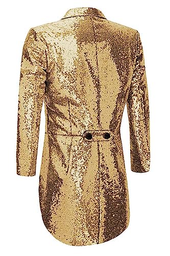 Mens Sequin Jacket Ringmaster Costume Shiny Tux Show Swallowtail Suit for Wedding Dinner Party Outfits WJK0012